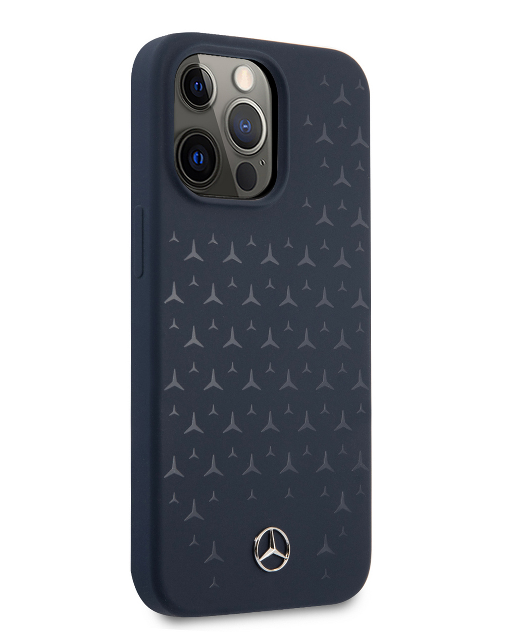 Чехол для iPhone 13 Pro Mecedes Silicone Stars синий