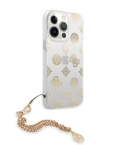 Чехол для iPhone 13 Pro Guess Peony Gold Chain