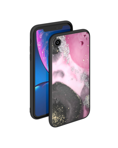 Чехол для iPhone XR Deppa Glass розовый