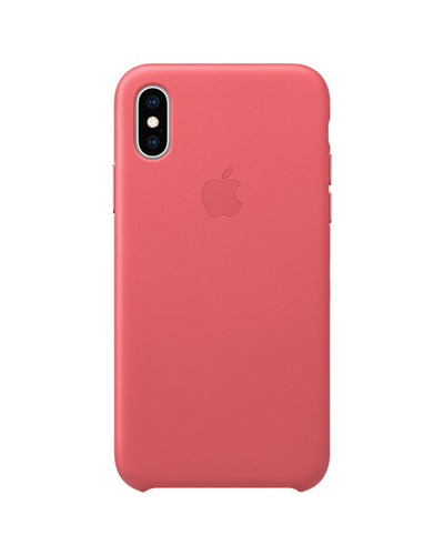 Чехол для iPhone XS Max Apple Leather Case peony pink