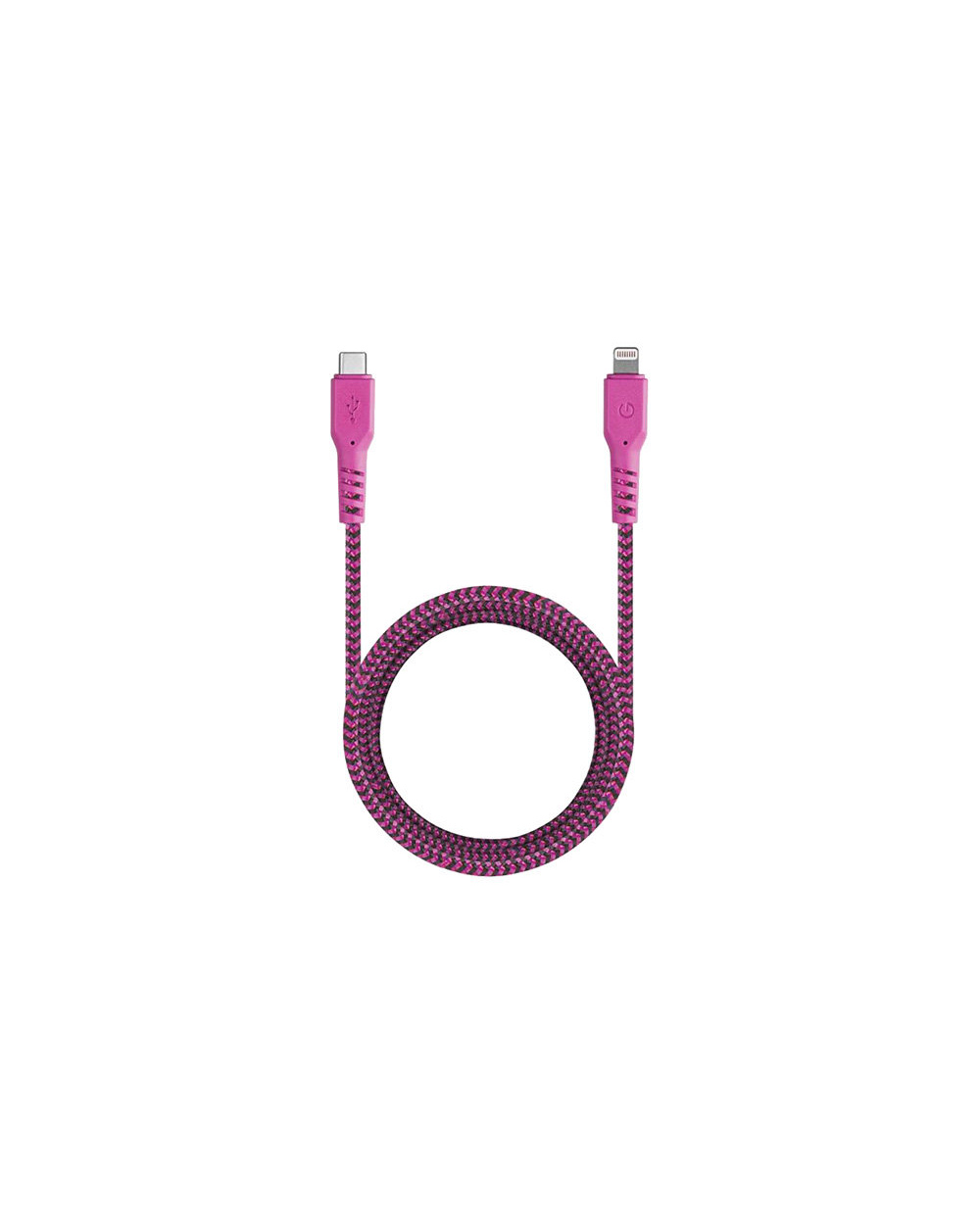 Кабель EnergEA FibraTough MFi Lightning/USB-Type-C (1.5 м) розовый