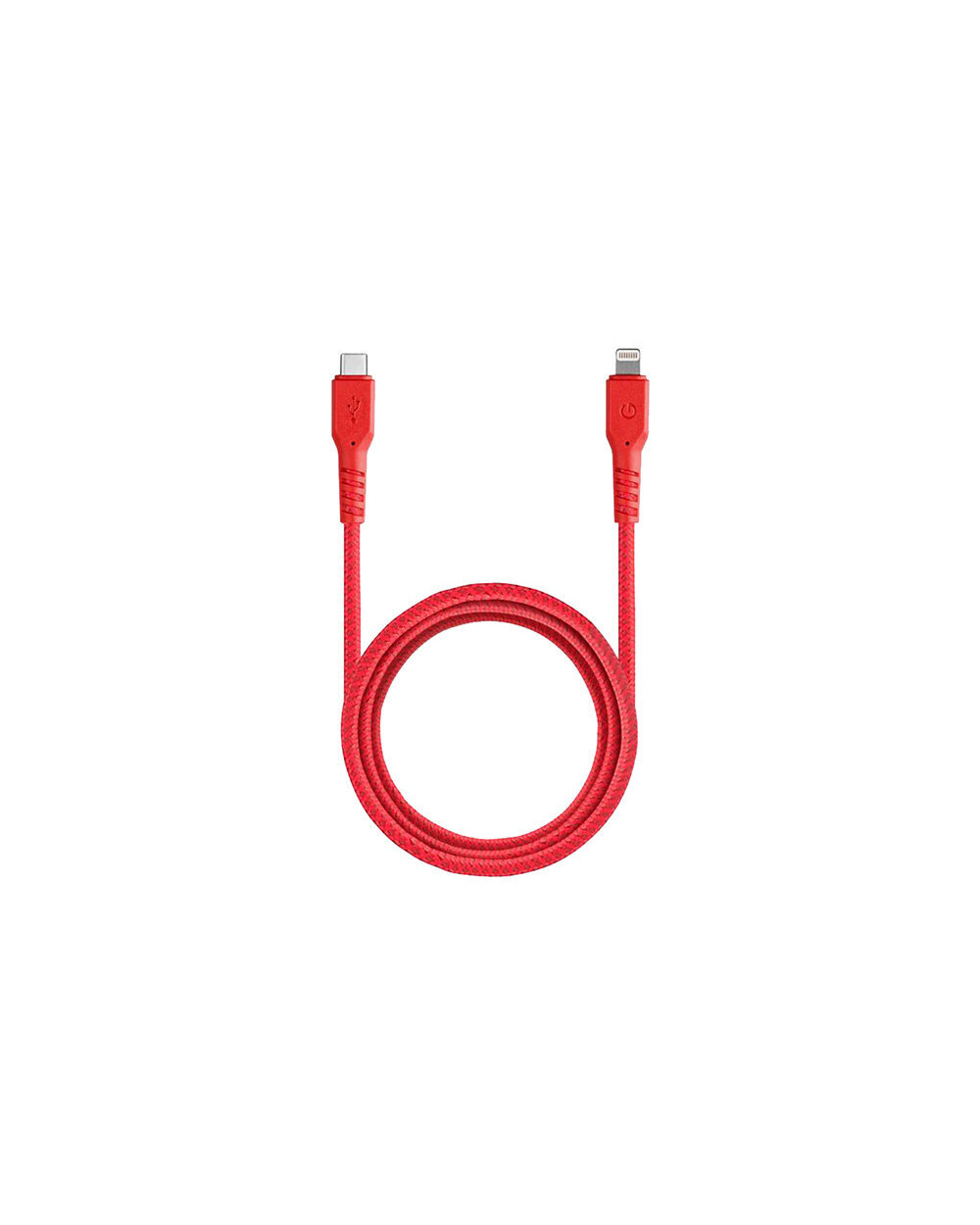 Кабель EnergEA FibraTough MFi Lightning/USB-Type-C (1.5 м) красный